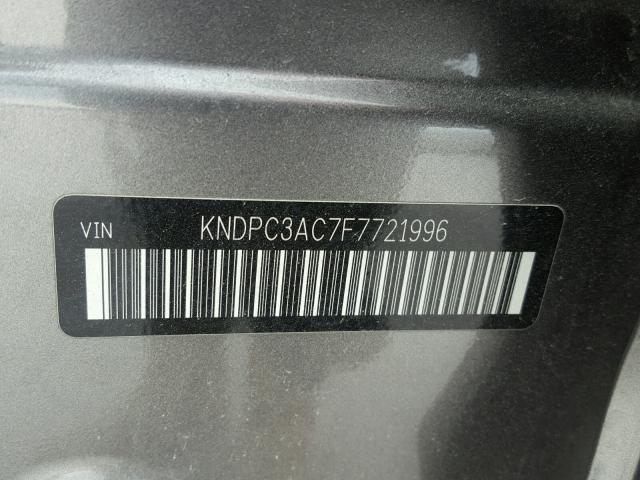 KNDPC3AC7F7721996 - 2015 KIA SPORTAGE E GRAY photo 10