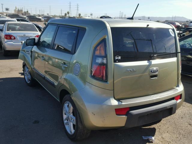 KNDJT2A21B7309204 - 2011 KIA SOUL + GREEN photo 3