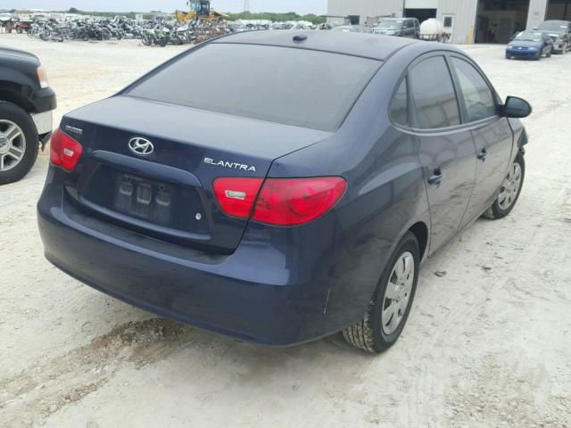 KMHDU46D28U371751 - 2008 HYUNDAI ELANTRA GL BLUE photo 4