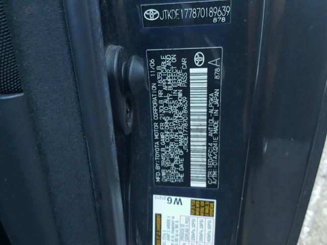 JTKDE177870189639 - 2007 TOYOTA SCION TC 蓝色 照片 10