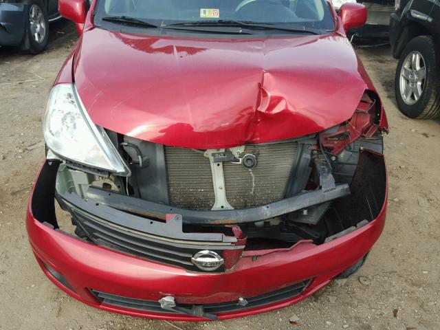 3N1BC1AP5AL397262 - 2010 NISSAN VERSA S RED photo 7