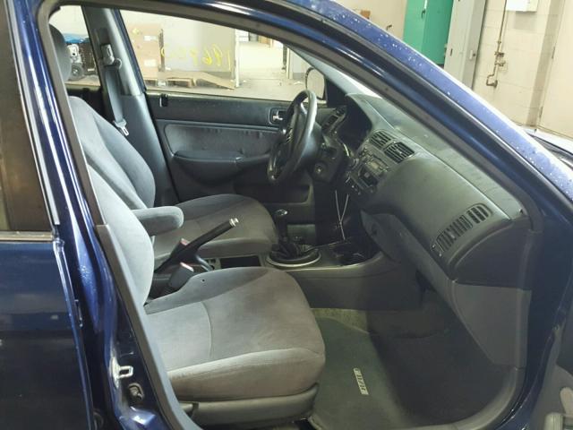 2HGES25872H537569 - 2002 HONDA CIVIC BLUE photo 5