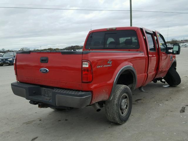 1FTSW21Y78EB52623 - 2008 FORD F250 SUPER RED photo 4