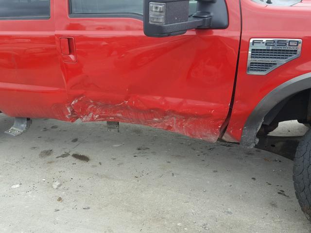 1FTSW21Y78EB52623 - 2008 FORD F250 SUPER RED photo 9