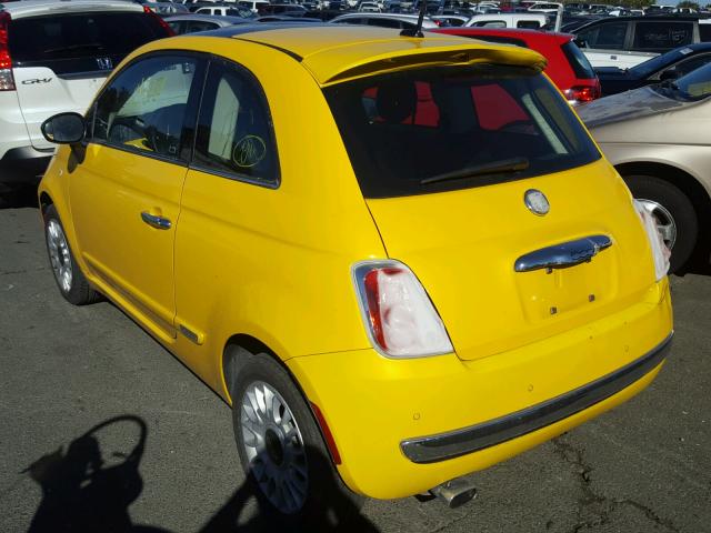 3C3CFFCR9FT657324 - 2015 FIAT 500 YELLOW photo 3