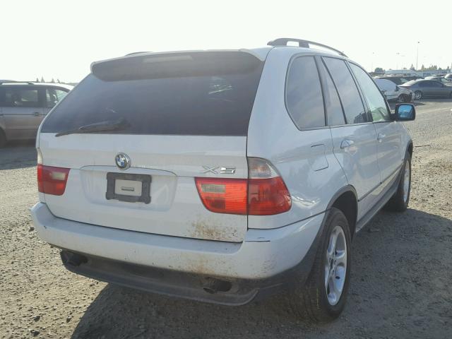 5UXFA53553LV95148 - 2003 BMW X5 WHITE photo 4