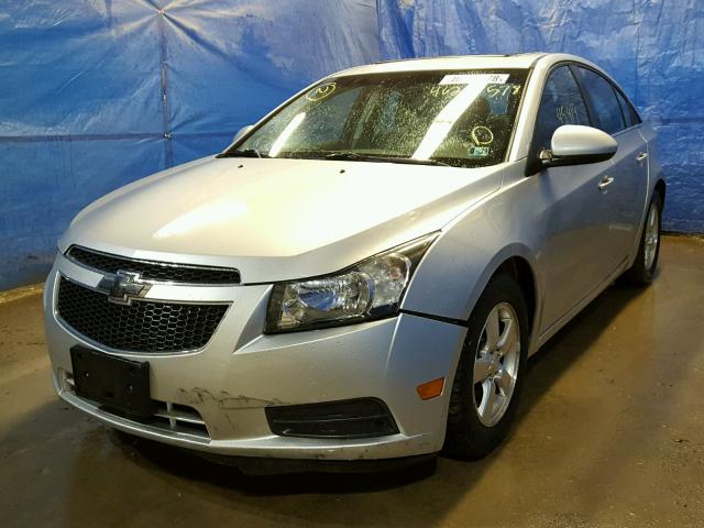 1G1PF5SC1C7150267 - 2012 CHEVROLET CRUZE LT SILVER photo 2