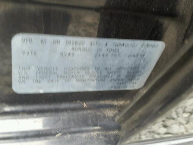 KL1TD62655B395544 - 2005 CHEVROLET AVEO BASE Սև լուսանկար 10