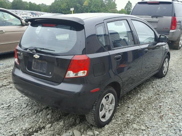 KL1TD62655B395544 - 2005 CHEVROLET AVEO BASE Սև լուսանկար 4