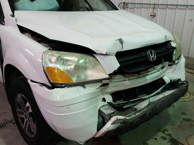 2HKYF18653H528723 - 2003 HONDA PILOT EXL WHITE photo 9