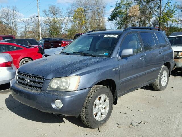 JTEHF21A330156179 - 2003 TOYOTA HIGHLANDER BLUE photo 2