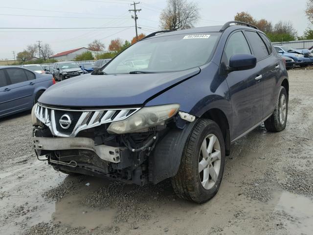 JN8AZ18W29W134256 - 2009 NISSAN MURANO S BLUE photo 2