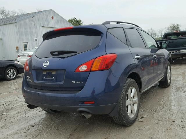 JN8AZ18W29W134256 - 2009 NISSAN MURANO S BLUE photo 4