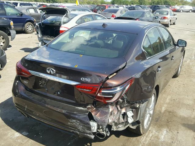 JN1EV7AR0JM441492 - 2018 INFINITI Q50 LUXE BROWN photo 4