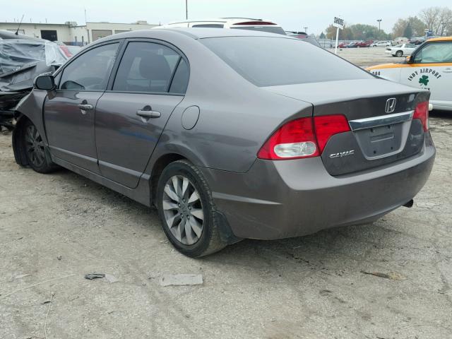 1HGFA16809L018019 - 2009 HONDA CIVIC EX GRAY photo 3