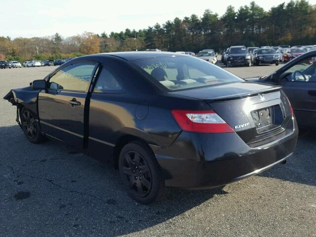 2HGFG116X8H554122 - 2008 HONDA CIVIC LX BLACK photo 3