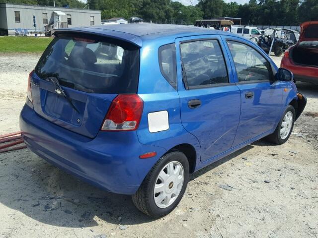 KL1TJ62604B150853 - 2004 CHEVROLET AVEO LS BLUE photo 4