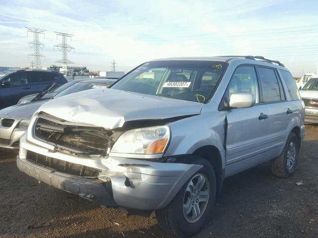 2HKYF18645H558010 - 2005 HONDA PILOT EXL SILVER photo 2