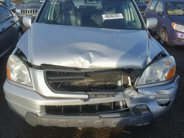 2HKYF18645H558010 - 2005 HONDA PILOT EXL SILVER photo 7