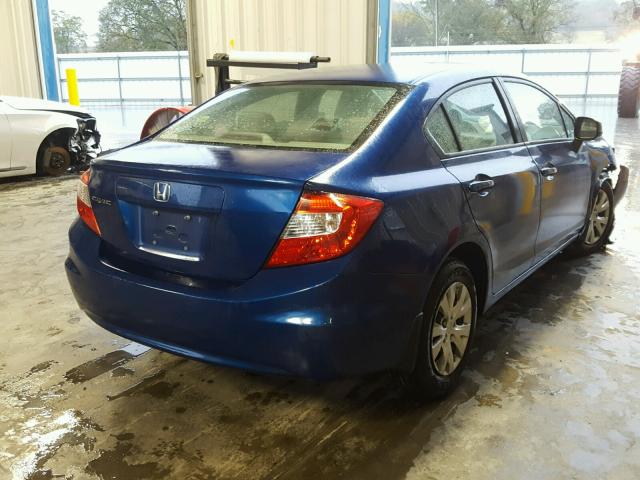 19XFB2F52CE034407 - 2012 HONDA CIVIC LX BLUE photo 4