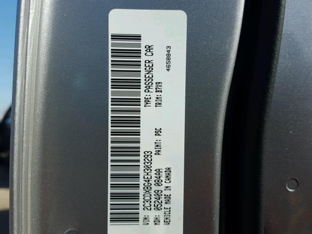 2C3CDXBG4EH303293 - 2014 DODGE CHARGER SE GRAY photo 10