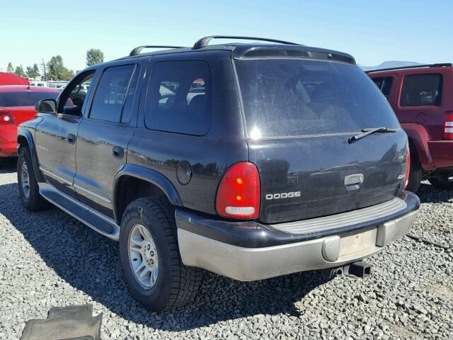 1B4HS28N01F587482 - 2001 DODGE DURANGO BLACK photo 3