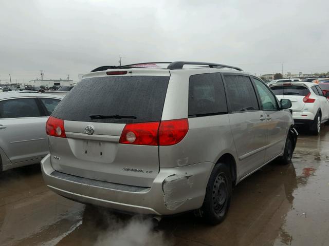 5TDZK23C27S027372 - 2007 TOYOTA SIENNA CE SILVER photo 4