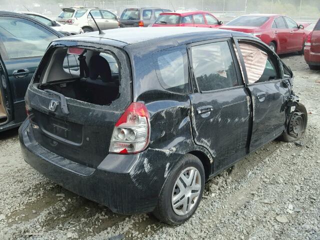 JHMGD38488S020149 - 2008 HONDA FIT BLACK photo 4