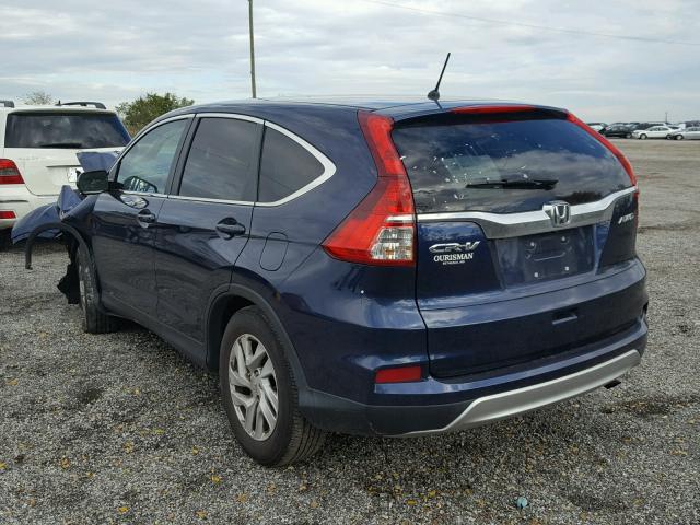 2HKRM4H55FH633088 - 2015 HONDA CR-V EX BLUE photo 3