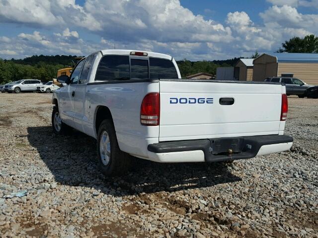 1B7GL22X6YS503110 - 2000 DODGE DAKOTA WHITE photo 3