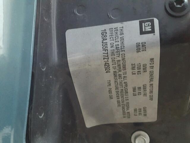 1G8AJ55F77Z142924 - 2007 SATURN ION LEVEL 青色 照片 10