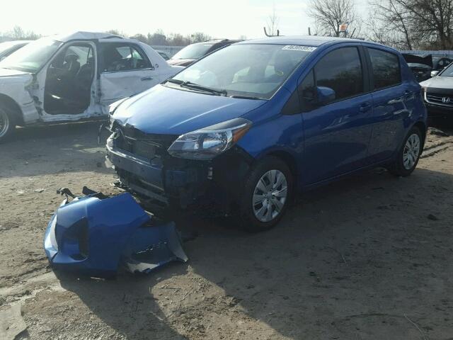 VNKKTUD35FA035249 - 2015 TOYOTA YARIS BLUE photo 2