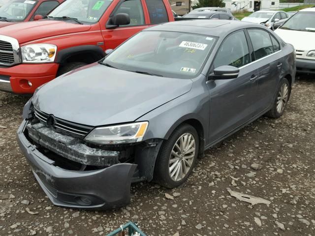 3VWLZ7AJ9BM392685 - 2011 VOLKSWAGEN JETTA SEL GRAY photo 2