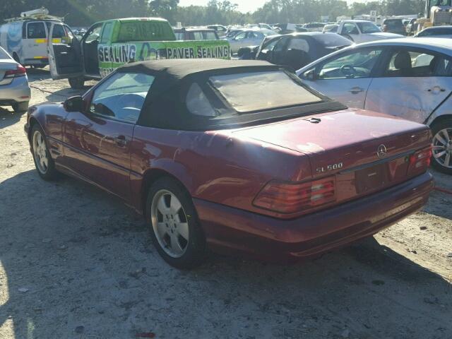 WDBFA68F31F197164 - 2001 MERCEDES-BENZ SL 500 BURGUNDY photo 3