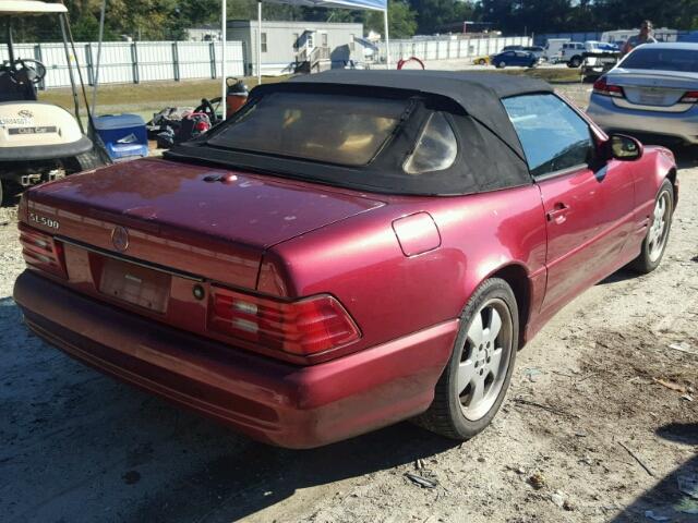 WDBFA68F31F197164 - 2001 MERCEDES-BENZ SL 500 BURGUNDY photo 4