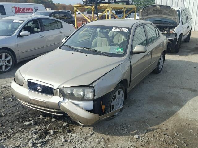 KMHDN45D11U087127 - 2001 HYUNDAI ELANTRA GL TAN photo 2