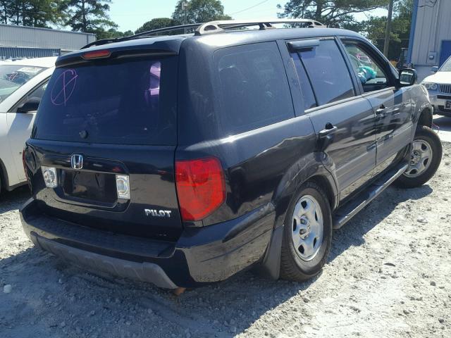 2HKYF18173H590354 - 2003 HONDA PILOT LX BLACK photo 4