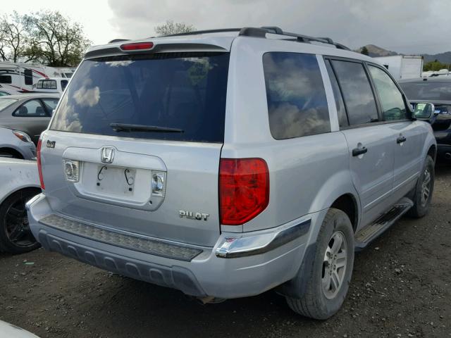 2HKYF18663H598294 - 2003 HONDA PILOT EXL SILVER photo 4