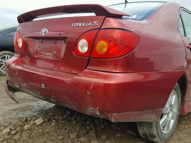 2T1BR32EX4C260443 - 2004 TOYOTA COROLLA CE MAROON photo 9