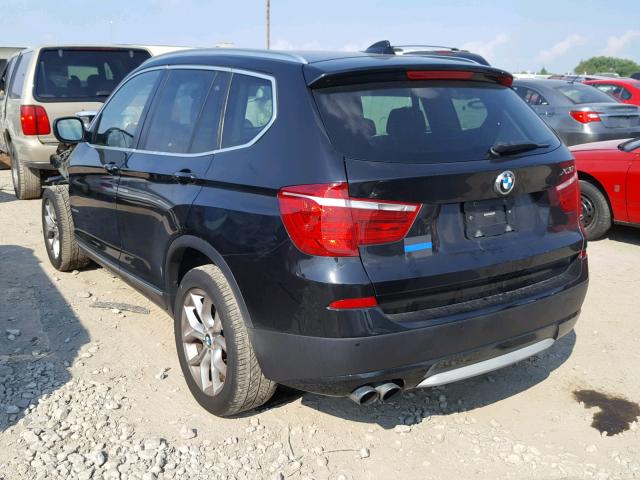 5UXWX7C55BL732985 - 2011 BMW X3 XDRIVE3 BLACK photo 3