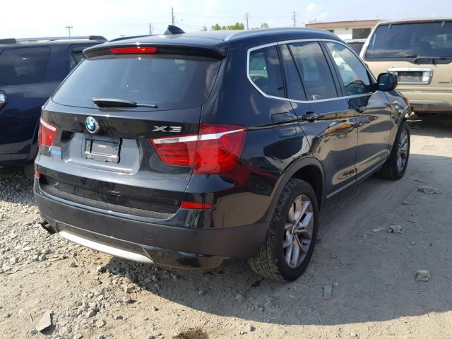 5UXWX7C55BL732985 - 2011 BMW X3 XDRIVE3 BLACK photo 4