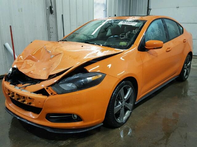 1C3CDFEB7ED866443 - 2014 DODGE DART GT ORANGE photo 2