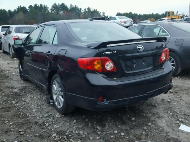 2T1BU4EE1AC228833 - 2010 TOYOTA COROLLA BA BLACK photo 3