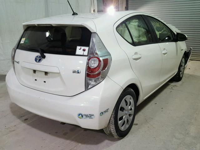 JTDKDTB36D1529930 - 2013 TOYOTA PRIUS C WHITE photo 4