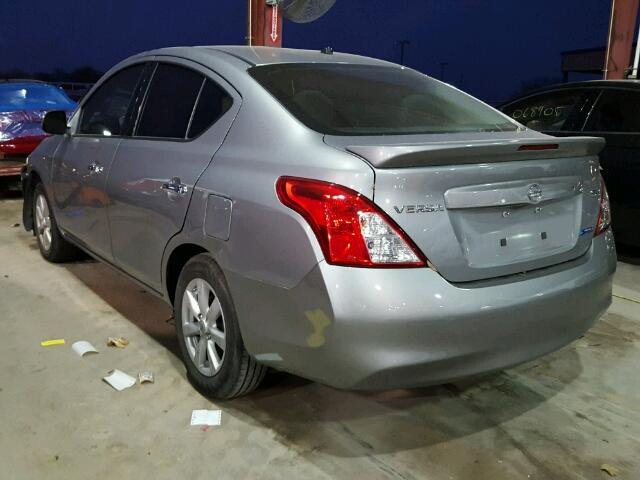 3N1CN7AP0EL868709 - 2014 NISSAN VERSA S GRAY photo 3