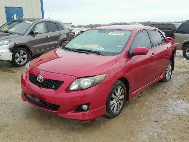 2T1BU4EE9AC443893 - 2010 TOYOTA COROLLA BA RED photo 2