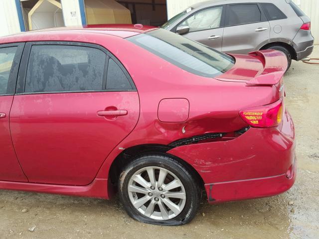 2T1BU4EE9AC443893 - 2010 TOYOTA COROLLA BA RED photo 9