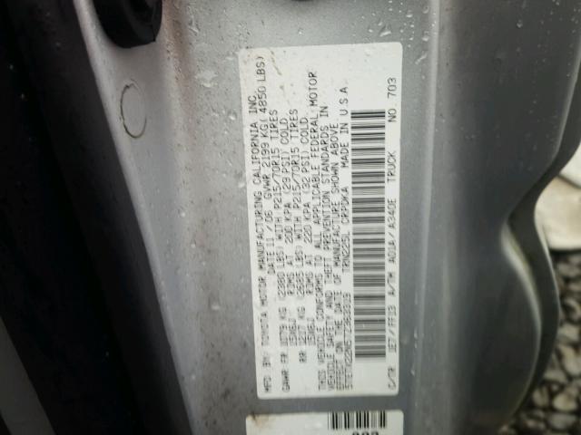 5TETX22N57Z363319 - 2007 TOYOTA TACOMA ACC SILVER photo 10