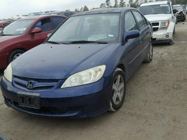 2HGES26805H611921 - 2005 HONDA CIVIC EX BLUE photo 2