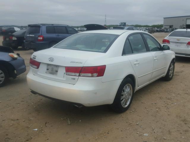 5NPEU46F57H154634 - 2007 HYUNDAI SONATA WHITE photo 4